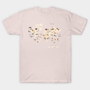 Animal World Map Pink T-Shirt